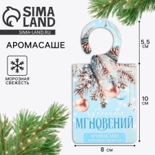Ароматизатор на вешалке "Чудесных мгновений", аромат морозная свежесть, 8 х 15,5 см