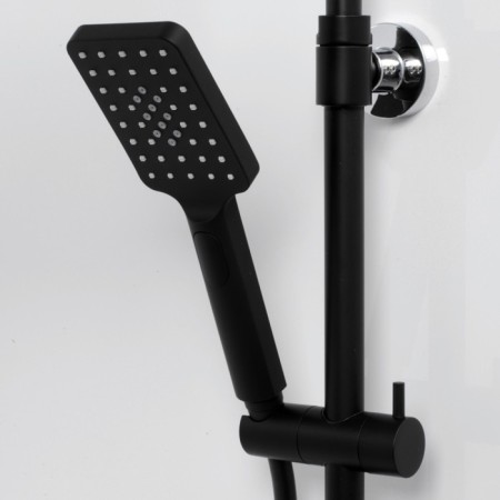 The shower system wasserkraft a11401, tropical shower, thermostat, hand watering can, chrome/black-3
