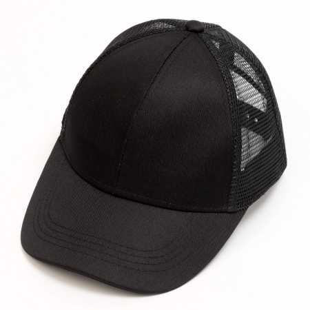 Baby cap for a boy with a grid, black color, rn 54-2