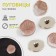 A set of buttons on the leg, d = 21.5 mm, 5 pcs, beige/gold color