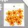 Decor for creativity plastic "Yellow flower with burgundy" 2.8x3x1 cm