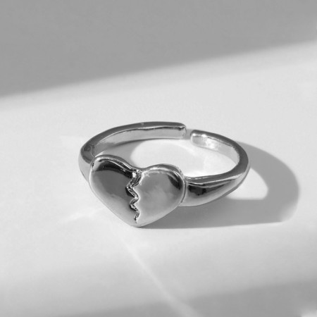 Ring "mood" broken heart, color silver, dimensionless-1