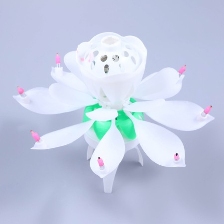 Candle for the cake musical "Tulip", spinning, white, 14.5 × 6 cm-2