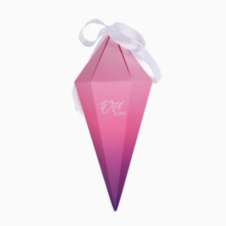 Carriage - hexagon for flowers “With love!”, Pink, 15 x 35 x 15 cm-4