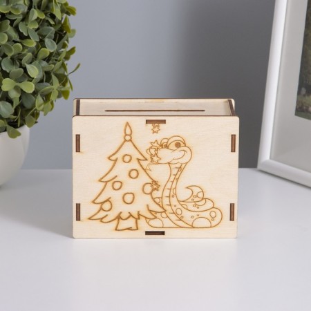 New Year's piggy bank "Snake at the Christmas tree" 13x10x5 cm-1