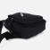 Male sling bag from textiles, headphone opening, black color