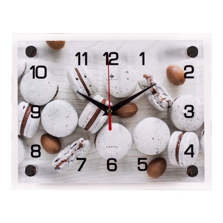 Watch wall -mounted kitchen "marble makaruns", silent, 20 x 25 cm, aa