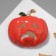 Brooch "Pumpkin" is sad, black-orange color in gold