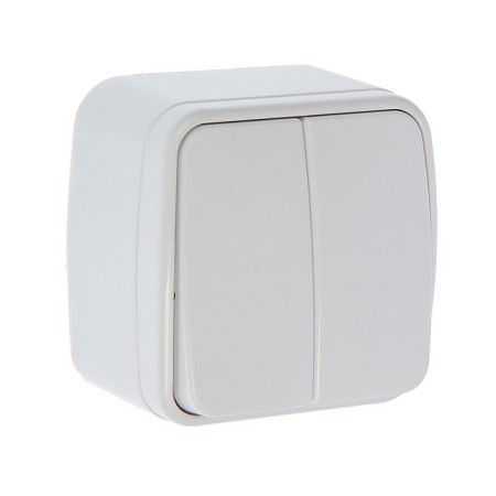 Switch Union "Electra", 10 A, 2 keys, external, white