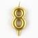 Candle for the cake, the number "8", gold.