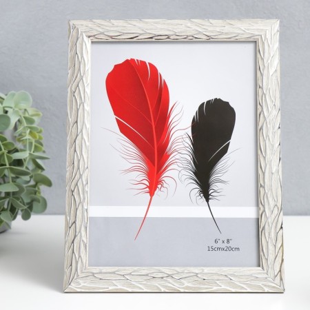 Photo frame plastic 15x20 cm "roots" beige with silver 24x19 cm