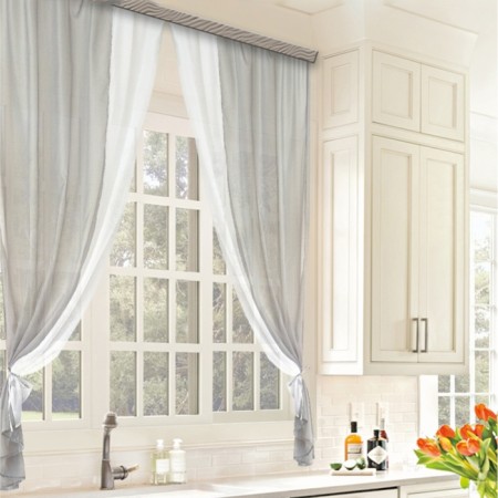 A set of curtains for the kitchen Witerra Lydia 250x160cm, gray, PE100%