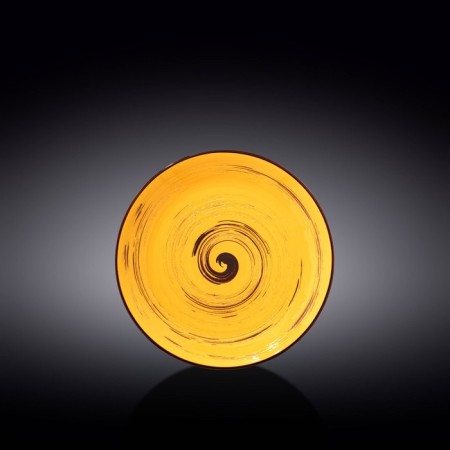 Round plate Wilmax England Spiral, D = 18 cm, yellow color