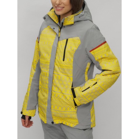 Ski jacket women's winter, size 58, yellow color-1