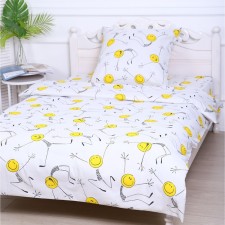 Bed linen 1.5p smiles, 150x210cm, 150x210cm, 70x70 cm, calico, 120 g/m, cotton 100%