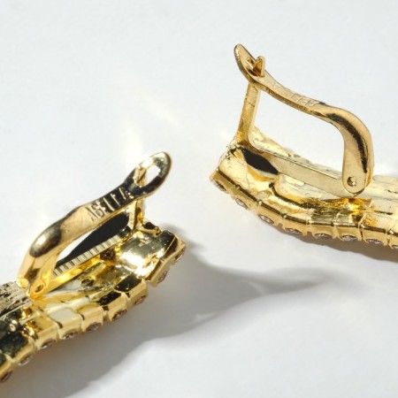 Hanging earrings "Hollywood" Rain, color gold, 11 cm-1