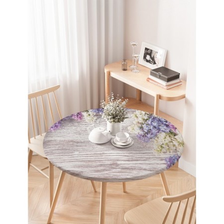 Tables on the table “Blossoming Lilac, round, oxford, elastic band, size 120x120 cm, diameter 75-100 cm-2