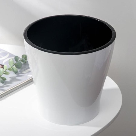 Kashpo for flowers with an insert "lei", 5 l, white color-1