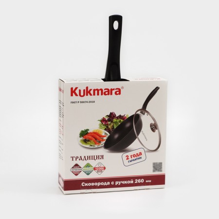 The “Tradition” pan, d = 26 cm, a glass cover, a removable handle, anti -stick coating, black color-9