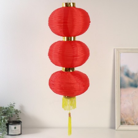 Souvenir textiles, metal "Three Chinese flashlights" 20x20x55 cm