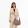 Load bag with zipper, external pocket, long belt, dark beige color