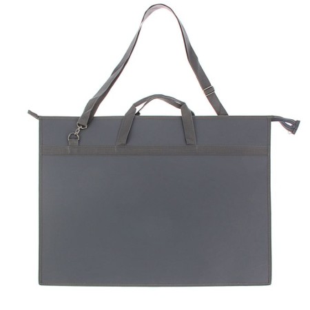 Folder for drawings and drawings A2, 650 x 480 x 50 mm, with handles, plastic, lightning from above, shoulder belt, gray-1