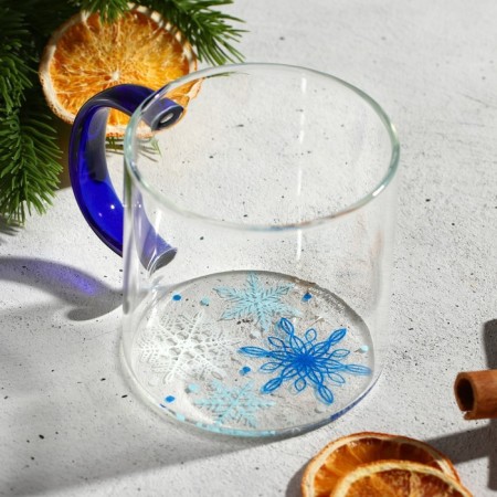 Glass mug "Snowflakes", 350 ml-1