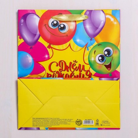 Gift laminated vertical, packaging, “Fun birthday!”, Ml 23 x 27 x 11.5 cm-3