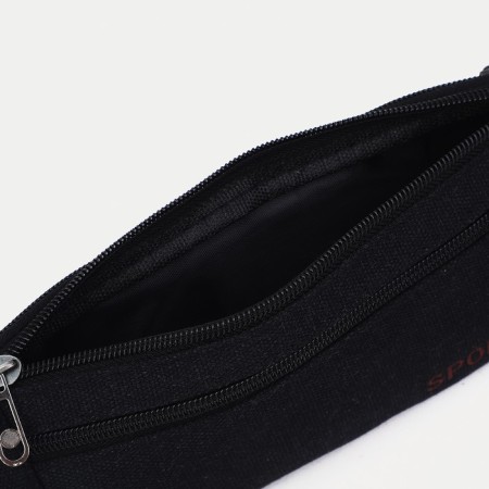 Lightning waist bag, external pocket, black color-5