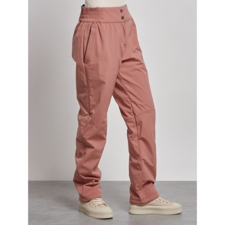 Warmed female trousers, size 42, light brown color-6