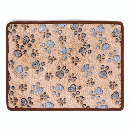 Animal rug, bilateral (fleece+rattan), 40 x 30 cm, beige-3
