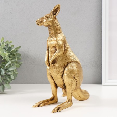 Souvenir Polystone "Golden Kangaroo" 19.5x19.5x24.5 cm-3