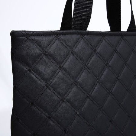 Soper bag with zipper, black color-4