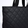 Soper bag with zipper, black color