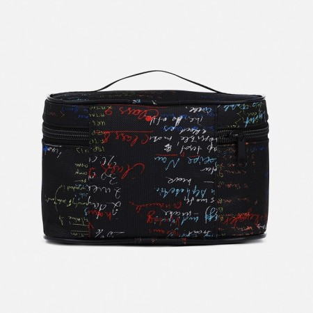Cosmetic bag with lightning, black color-1