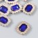 Decor for creativity plastic, rhinestones "octagonal medallion" nr 10 pcs blue 1.8x2.4 cm