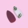 Follow nails, 24 pcs, with glue plates, almond shape, matte burgundy/green/white color