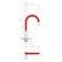 FAUZT FZS-822-R101 kitchen mixer, single-leaf, excess length 200 mm, chrome/red