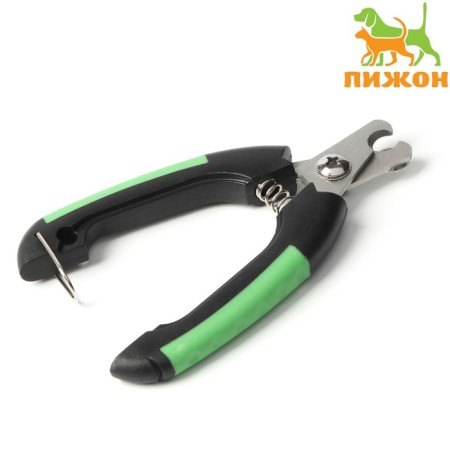 Small side claws with rounded rubber handles, a hole of 8 mm, black with green
