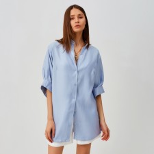 Women's shirt Minaku: Casual Collection Blue color, river 42