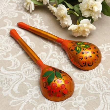 Spoon Polobaska "traditional", gold, 19 × 6 cm, Khokhloma-5