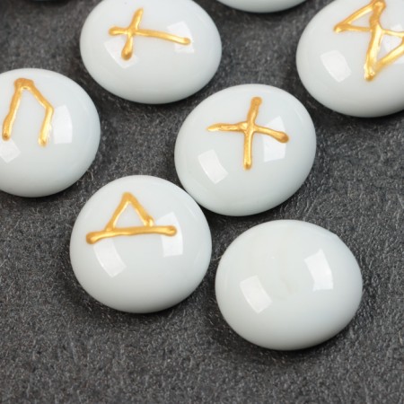 Set "Scandinavian runes", glass stones, 24 runes-2