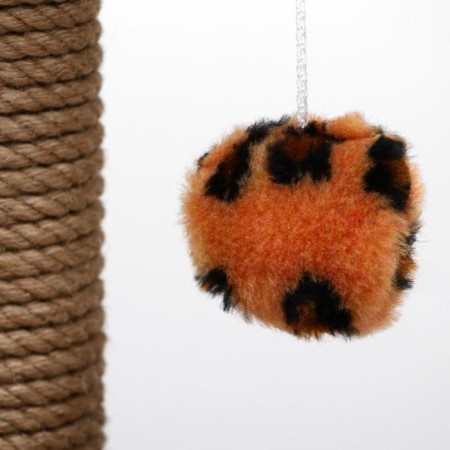 Clogging Small "Arena" with a toy, 40 x 40x 55 cm, jute, leopard-5