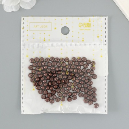 Glass beads 6/0 "metallic. Gorky chocolate" 10 g-3