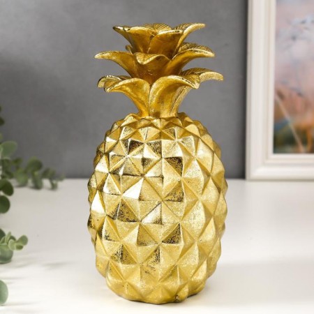 Souvenir Polystone "Golden Pineapple" 22x10x10 cm-1