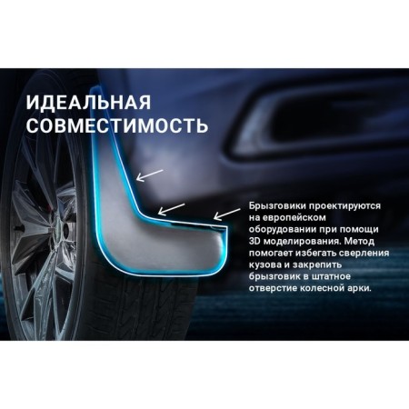 Front splashes for Audi A6 C6 2004 - 2008, set 2 pcs-3