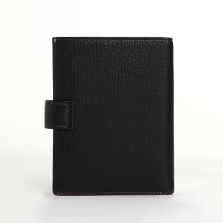 Male purse on 3 in 1 button, department for car documents, passports, black color-1
