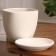 Flower pot "skiing" white relief 1.4 liters