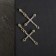 Earrings with rhinestones “crosses” inserts, white color in gold
