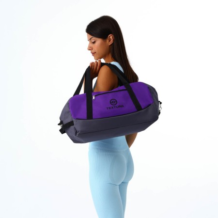 Women's sports bag, textura, average size, gray/lilac color-3